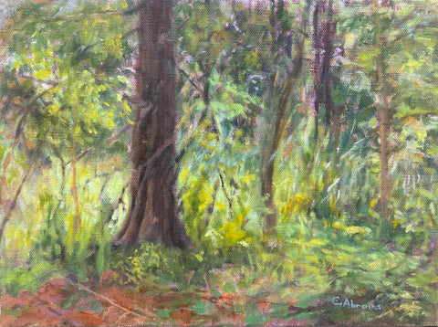 Backlit Beauty, oil on canvas landscape painting by Cerulean Arts Collective member Celia Abrams