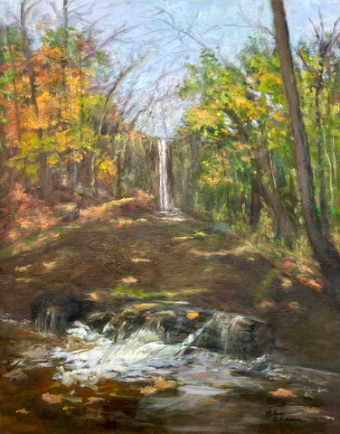 For Love of Water, oil on panel landscape painting by Cerulean Arts Collective member Celia Abrams