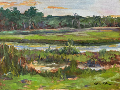 Henlopen Acres, oil on canvas landscape painting by Cerulean Arts Collective member Celia Abrams