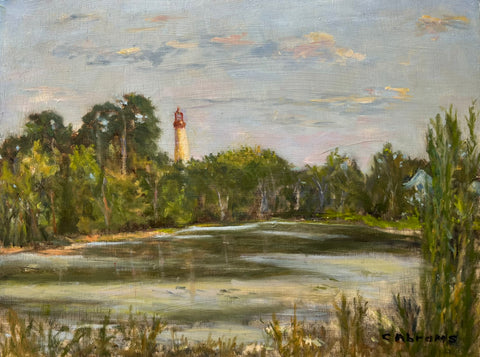 Magic of Cape May, oil on panel landscape painting by Cerulean Arts Collective member Celia Abrams