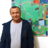 Kassem Amoudi during his exhibition at Cerulean Arts