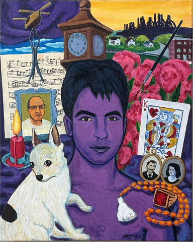 Solace of Memory, acrylic on canvas painting by artist George Apotsos.  Included in the exhibition, REUNION (Once Upon a Time in Philadelphia),&at Cerulean Arts February 26 - March 24, 2025