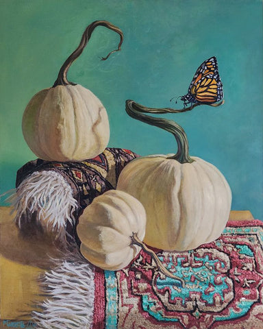 Monarch, oil on panel painting by Cerulean Arts Collective Member Philip J. Carroll.