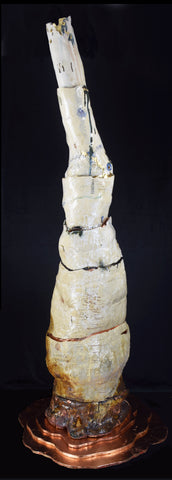 Growth, ceramic with gold and copper leaf sculpture by Cerulean Arts Collective member Damini Celebre