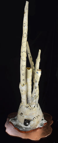 Growth, ceramic and gold leaf sculpture by Cerulean Arts Collective member Damini Celebre