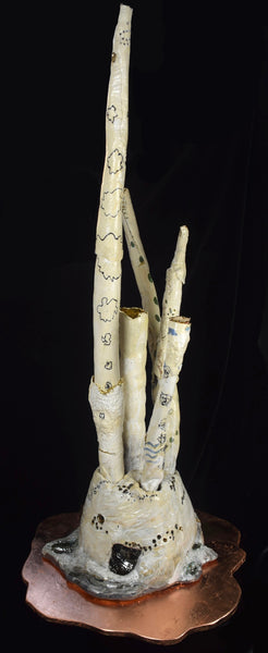 Growth, ceramic and gold leaf sculpture by Cerulean Arts Collective member Damini Celebre