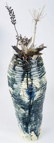 Held, ceramic and natural materials sculpture by Cerulean Arts Collective member Damini Celebre