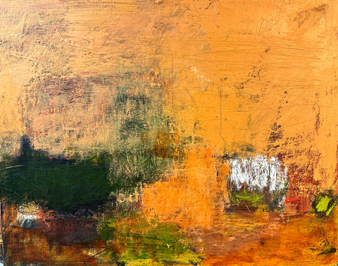 Allegheny Avenue - 3, oil on paper mounted on board painting by Cerulean Arts Collective Member Mashiul Chowdhury