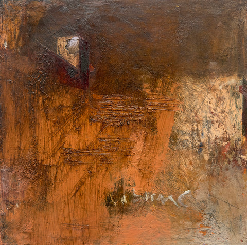 American Street - 2, oil and pastel on paper mounted on board painting by Cerulean Arts Collective Member Mashiul Chowdhury