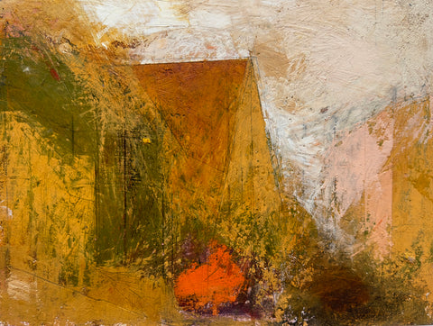 Castor Avenue - 25 oil and charcoal on paper mounted on masonite panel painting by Cerulean Arts Collective Member Mashiul Chowdhury.