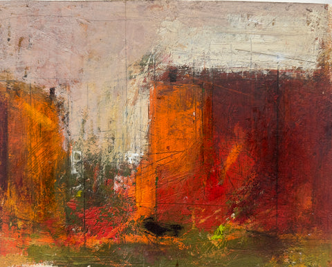 Frankford Avenue - 5, oil and pastel on paper mounted on board painting by Cerulean Arts Collective Member Mashiul Chowdhury