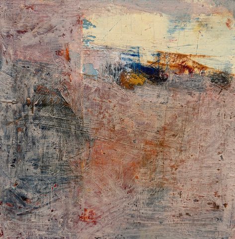 Industrial Highway - 16, oil on paper mounted on masonite panel painting by Cerulean Arts Collective Member Mashiul Chowdhury.