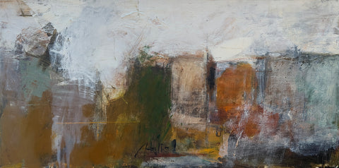 Second Street - 5, oil on Masonite board painting by Cerulean Arts Collective Member Mashiul Chowdhury