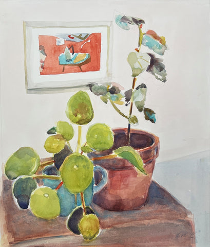 For Tilda, watercolor on paper abstract painting by Cerulean Arts Collective Member Cathleen Cohen