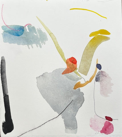 Waking, watercolor on paper abstract painting by Cerulean Arts Collective Member Cathleen Cohen