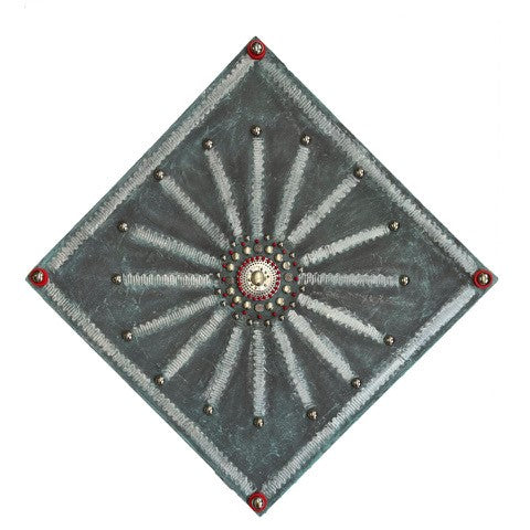 Starburst, handmade paper, metal, plastic, pins, & acrylic sculpture by Cerulean Collective Member Carol Cole