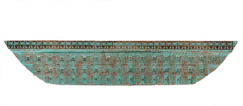 Wingspan, handmade paper, copper, wood, tacks, pins &amp; acrylic paint sculpture by Cerulean Collective Member Carol Cole