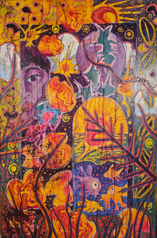 Aquarium/Planetarium, oil on canvas painting by Cerulean Arts Collective Member Dan Crowley