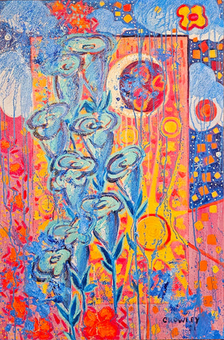 Rise By the Light of the Moon, oil on canvas painting by Cerulean Arts Collective Member Dan Crowley