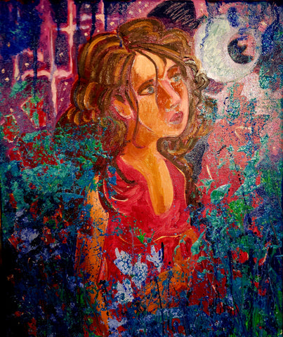 Stargazing, oil on canvas painting by Cerulean Arts Collective Member Dan Crowley.