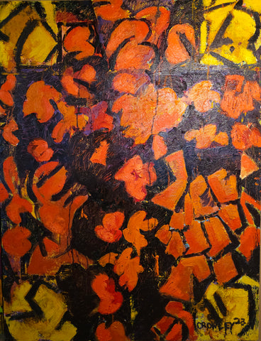 The Cross, mixed media on panel painting by Cerulean Arts Collective Member Dan Crowley