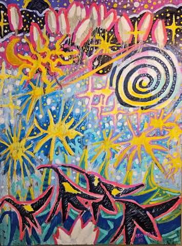 Xanadu, oil on canvas painting by Cerulean Arts Collective Member Dan Crowley