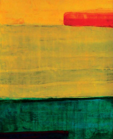 Plough the Field, acrylic on paper abstract painting by Philadelphia artist Peg Curtin