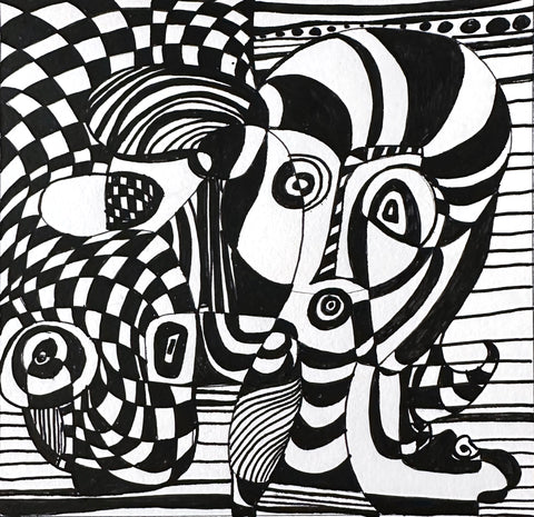 Let It Loose, acrylic on paper painting by Cerulean Arts Collective Member Dora Ficher