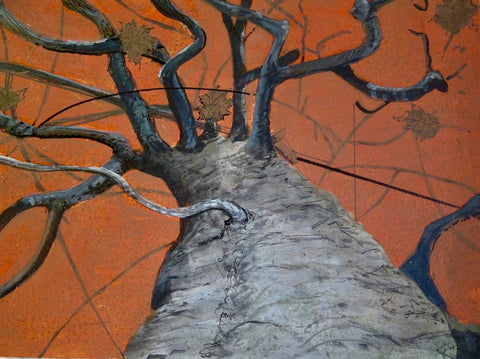 A Certain Time of Day, mixed media on panel by Cerulean Arts Collective Member Caroline Furr.