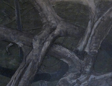 Emerging Alphabet, mixed media on panel by Cerulean Arts Collective Member Caroline Furr.