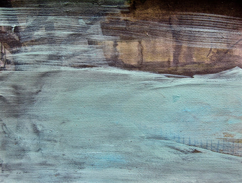 Fence & Wind, mixed media on rag paper by Cerulean Arts Collective Member Caroline Furr.