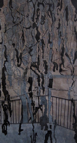 Forest Floor, mixed media, collage on paper by Cerulean Arts Collective Member Caroline Furr.