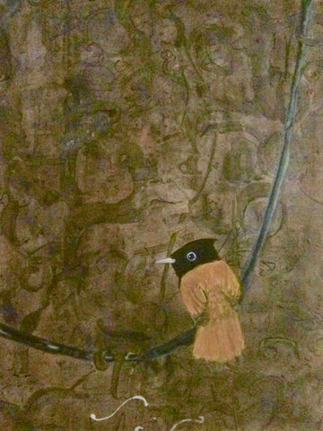 Observing Being Observed, mixed media on panel by Cerulean Arts Collective Member Caroline Furr.