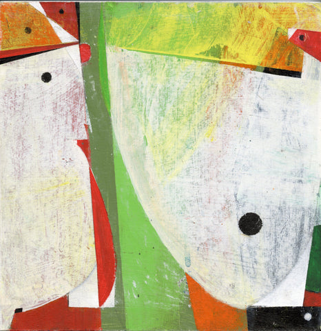 Two of a Kind, oil on matboard on panel painting by artist Michael Gallagher. Included in the exhibition, REUNION (Once Upon a Time in Philadelphia), at Cerulean Arts February 26 - March 24, 2025.