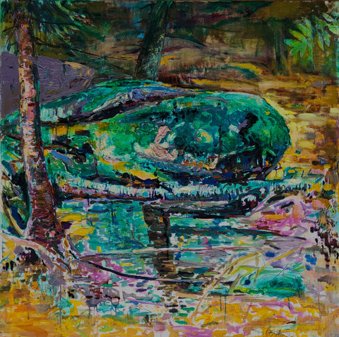 Reflection, acrylic on linen painting by New Jersey artist Bruce Garrity