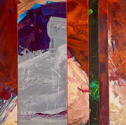 Canyon Mountain, acrylic on canvas mounted on clayboard painting by Cerulean Arts Collective member Mo Gerngross.