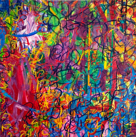 Extracted, acrylic on canvas painting by Cerulean Arts Collective member Mo Gerngross.