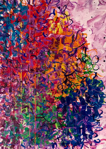 Indelible, acrylic on canvas painting by Cerulean Arts Collective member Mo Gerngross.