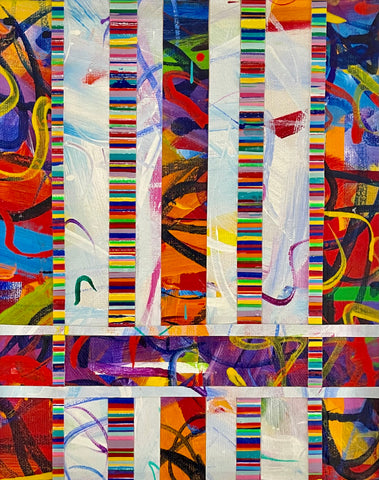 Into the Marsh, acrylic on canvas mounted on clayboard painting by Cerulean Arts Collective member Mo Gerngross.