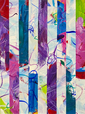 Meet Up 1, acrylic on canvas mounted on clayboard painting by Cerulean Arts Collective member Mo Gerngross.