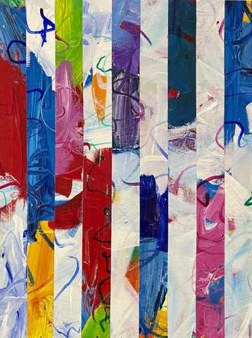 Meet Up 3, acrylic on canvas mounted on clayboard painting by Cerulean Arts Collective member Mo Gerngross.