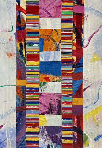 Rail Tracks 1, acrylic on canvas mounted on clayboard painting by Cerulean Arts Collective member Mo Gerngross.