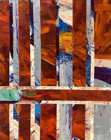 Volcano, Glacier, Sun, acrylic on canvas mounted on clayboard painting by Cerulean Arts Collective member Mo Gerngross.