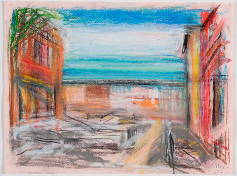 Figure It Out, charcoal, acrylic & pastel pencil on paper painting by Cerulean Arts Collective Member Fran Lightman Gibson.