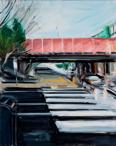 Keep Walking, oil on canvas painting by Cerulean Arts Collective Member Fran Lightman Gibson.