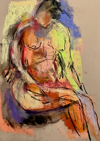 Arrangement Two, pastel on paper drawing by Cerulean Arts Collective Member Nancy Halbert.