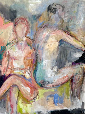 Entwined, oil and pastel on canvas painting by Cerulean Arts Collective Member Nancy Halbert.&nbsp;