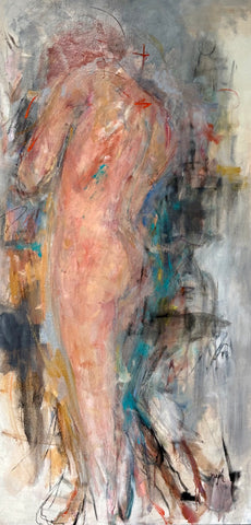 Fallen, oil and pastel on canvas painting by Cerulean Arts Collective Member Nancy Halbert