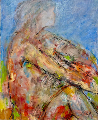 Opener, oil and pastel on canvas painting by Cerulean Arts Collective Member Nancy Halbert.