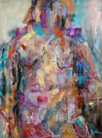 Waiting for Spring, oil and pastel on canvas painting by Cerulean Arts Collective Member Nancy Halbert